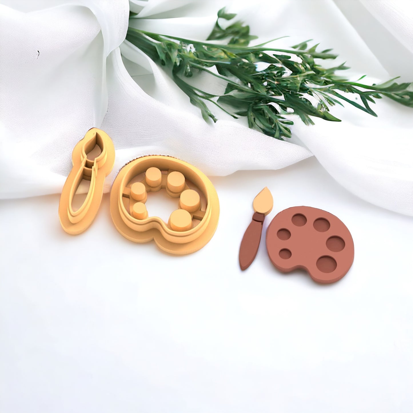 Cortador pincel y paleta para hacer pendientes de arcilla polimerica