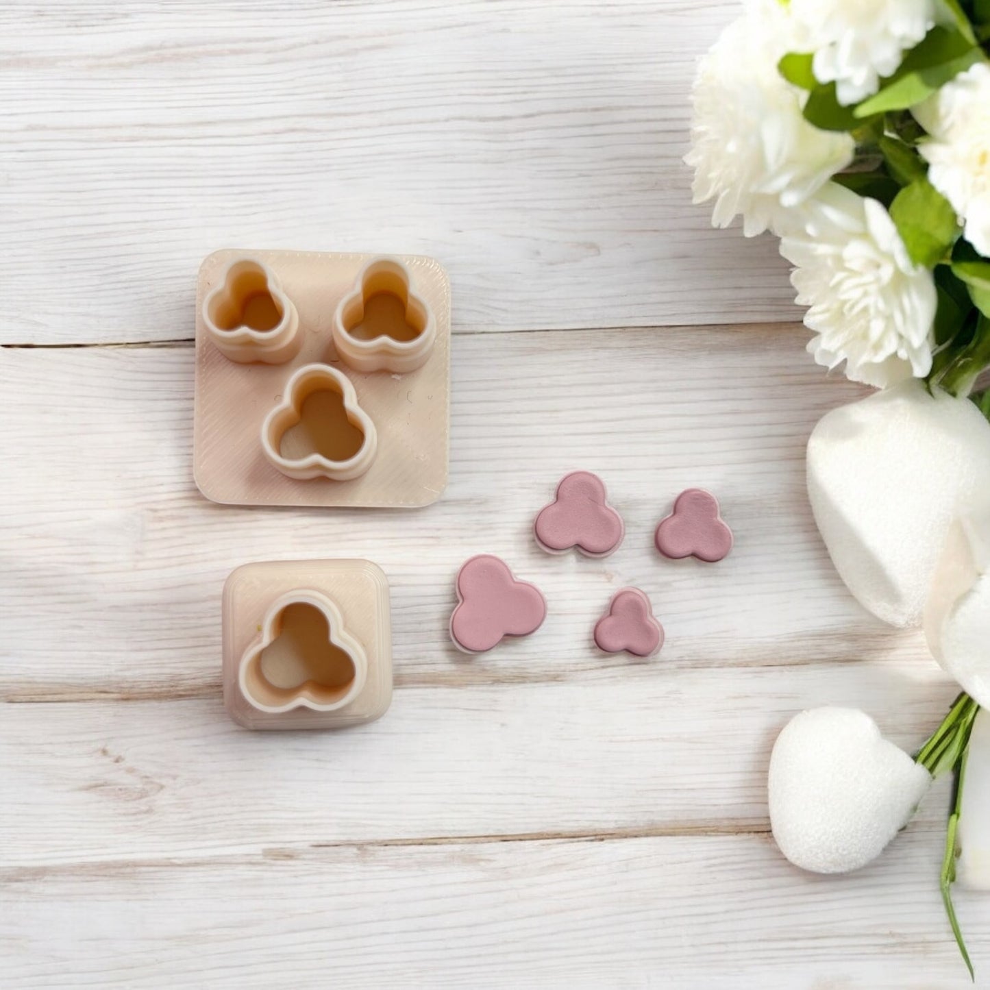 Cortador mini flores 4 para hacer pendientes de arcilla polimérica