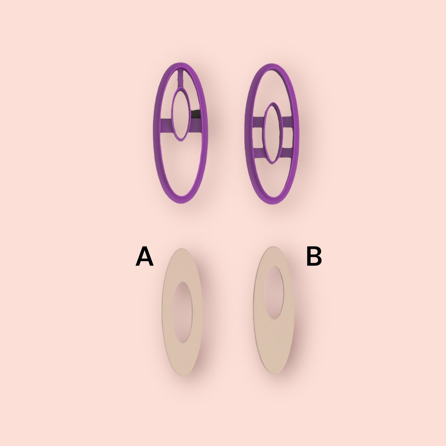 Cortador ovalado fino  para hacer pendientes de arcilla polimerica
