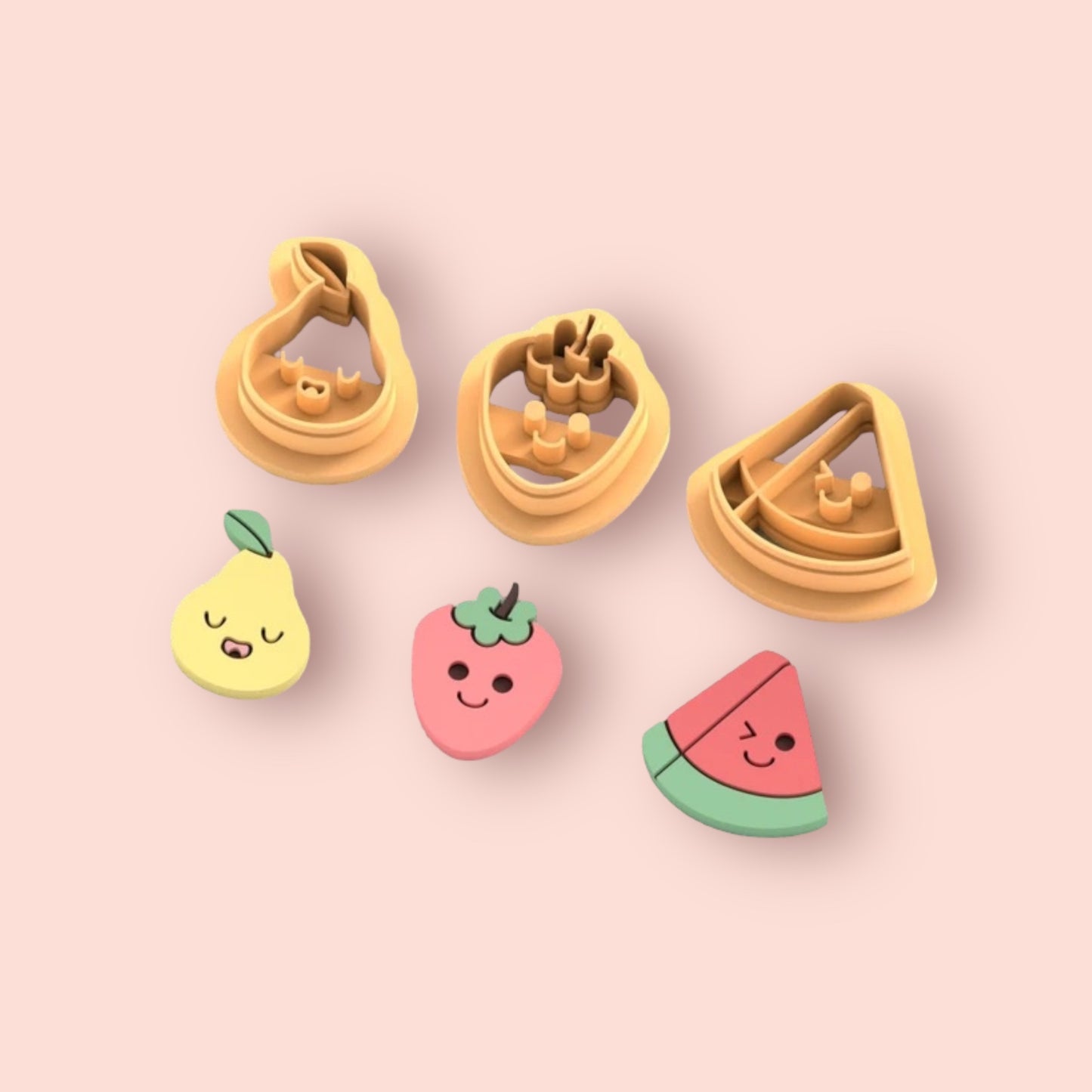 Cortador set pera-fresa-sandia para hacer pendientes de arcilla polimérica