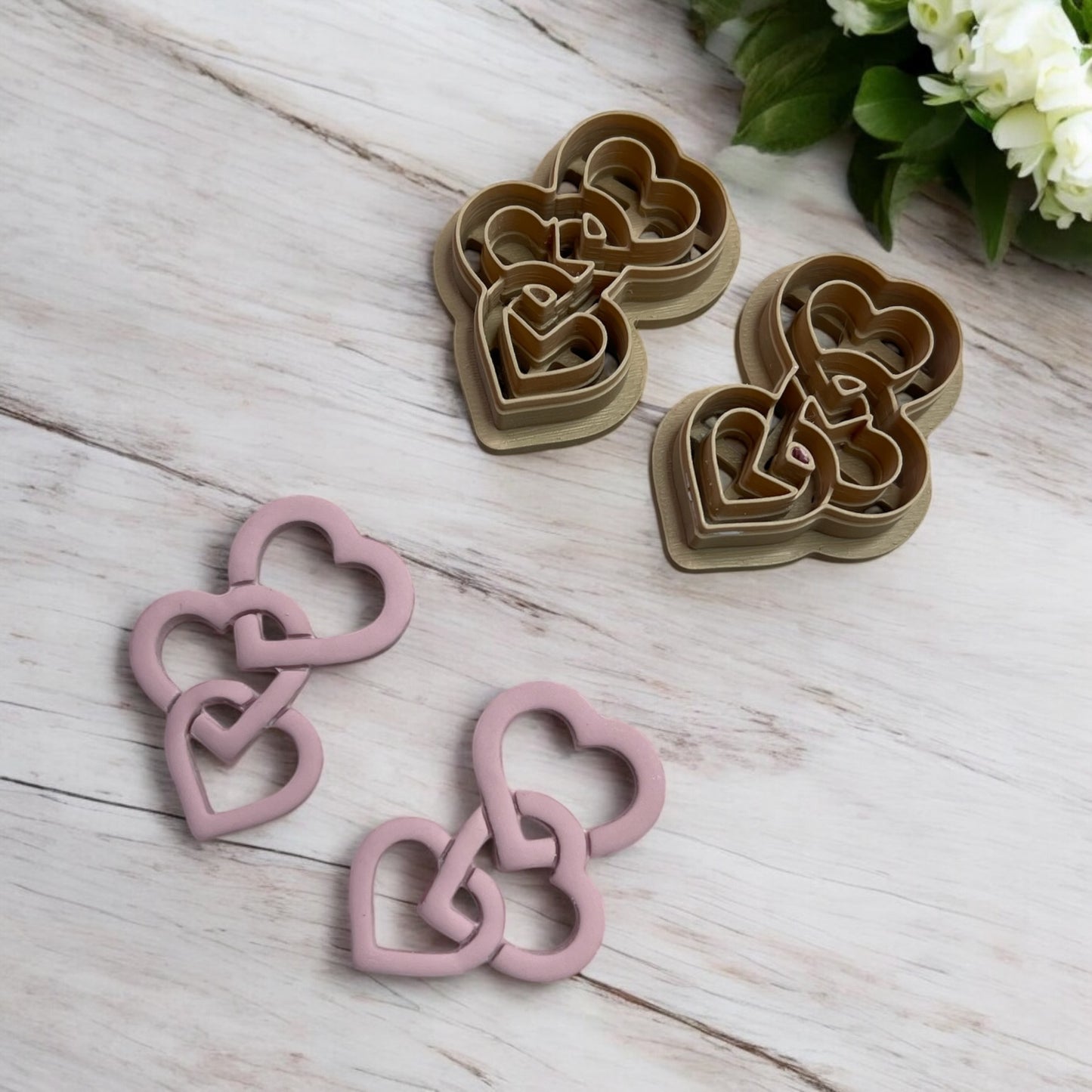 Corazón Entrelazado 23 - Cortador para hacer pendientes de arcilla polimérica