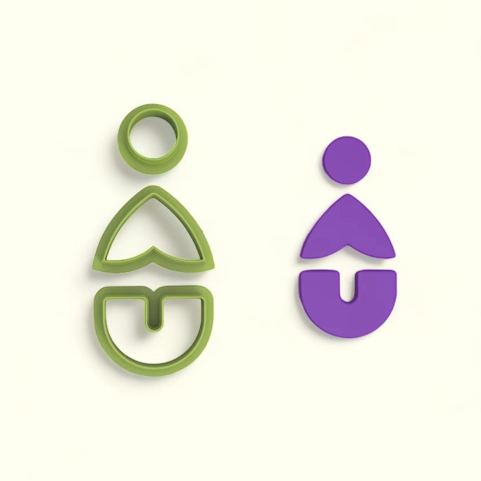 Boho combo M polymer clay cutter