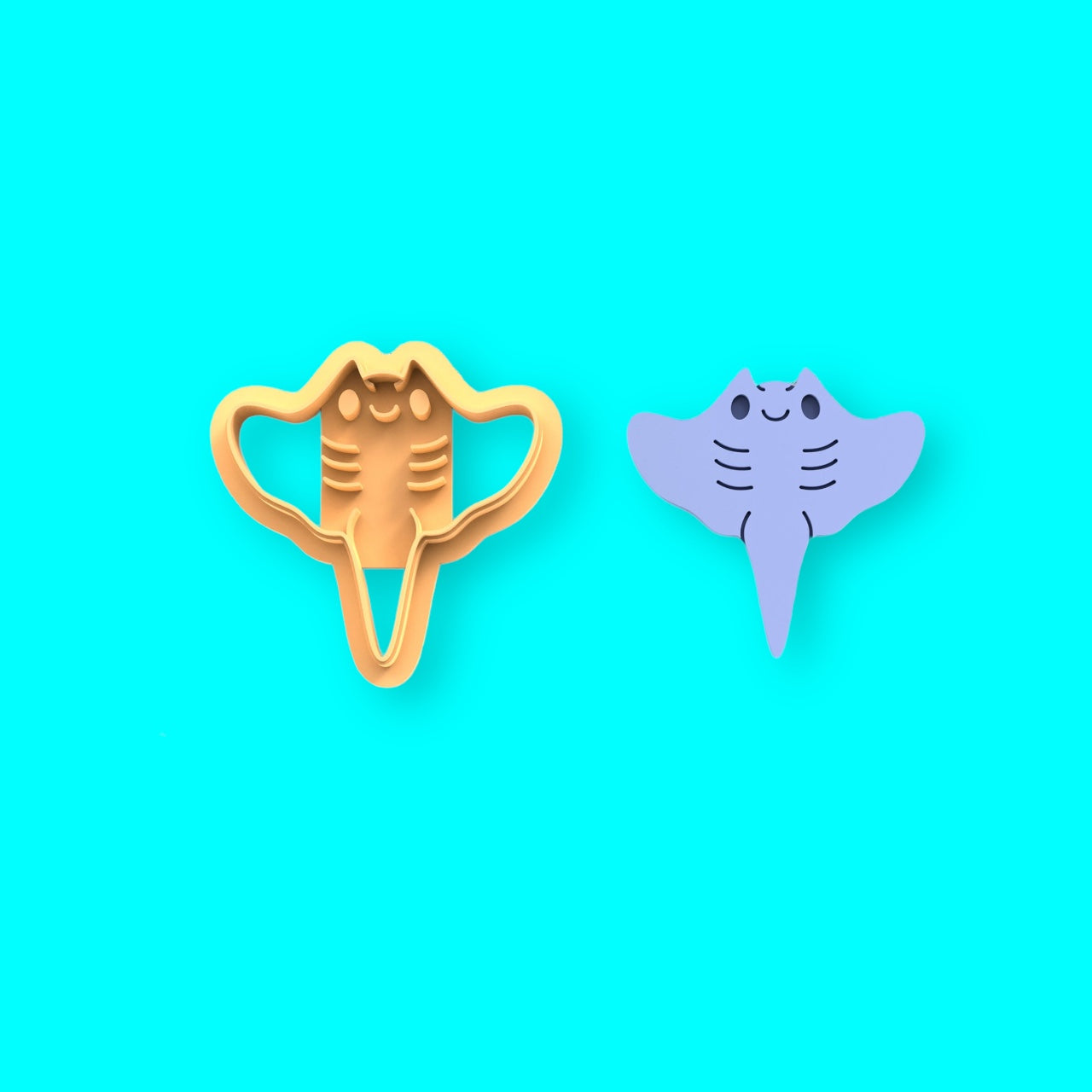 Cortador de argila de polímero de peixe raia