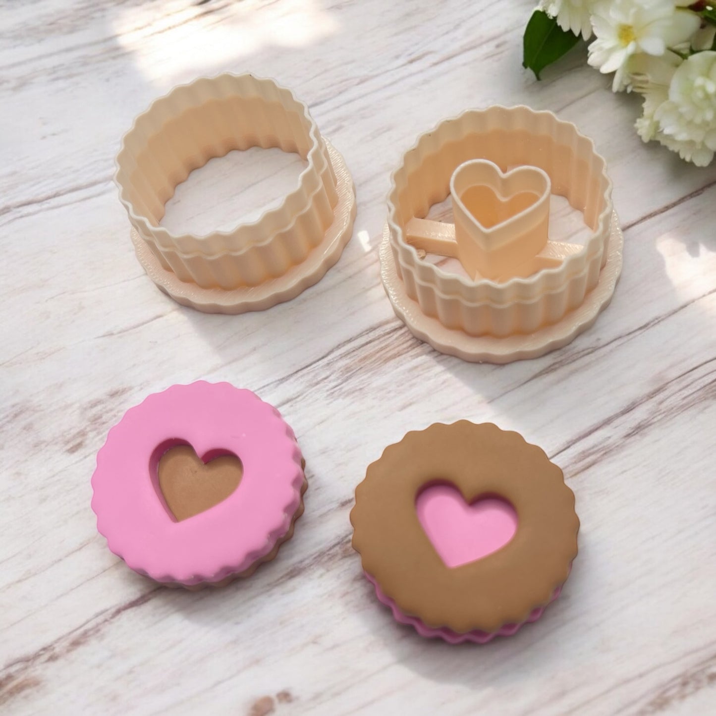 Corazón Galleta 8 - Cortador para hacer pendientes de arcilla polimérica