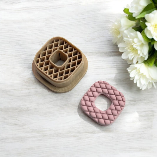 Cuadrado rombos agujero 694-3 cortador para arcilla polimerica