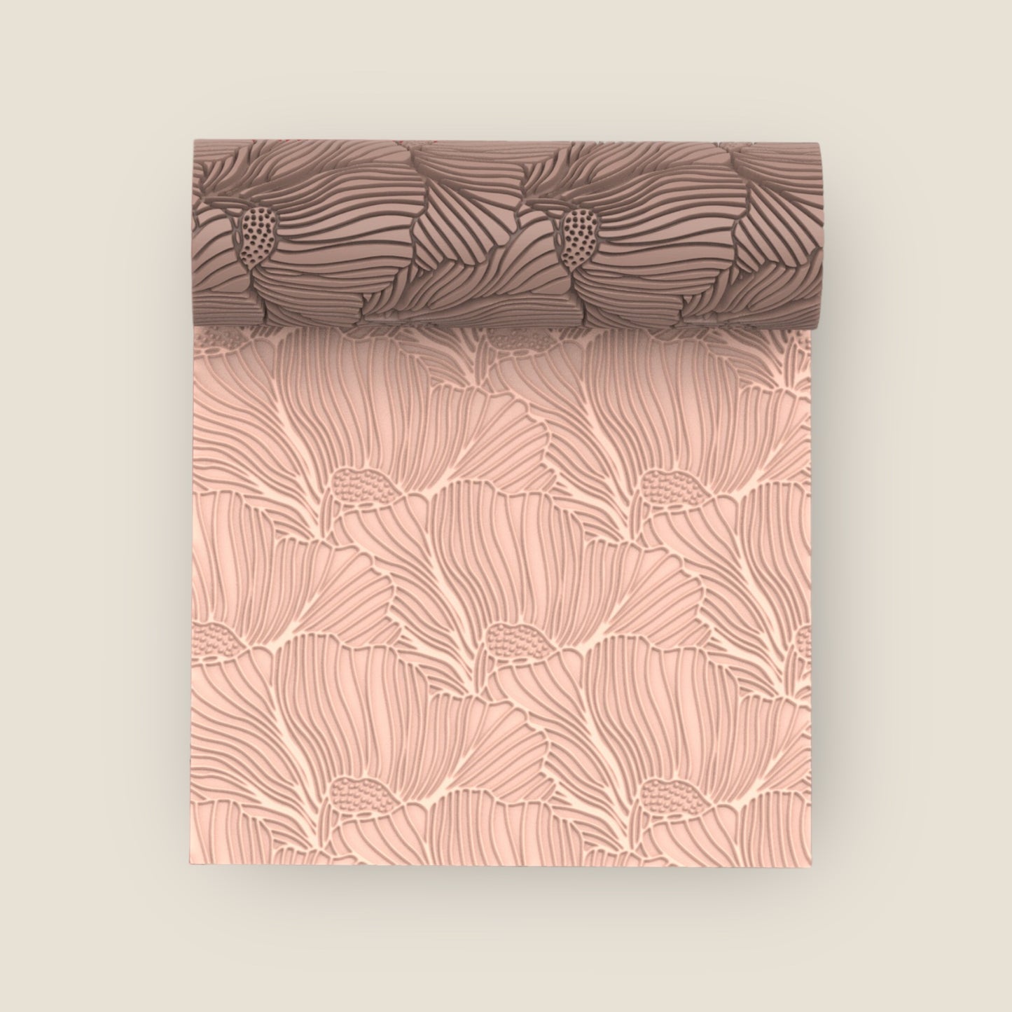 21-Rodillo textura petalos de flores para arcilla polimérica