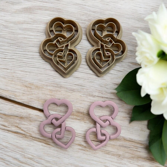 Corazón Entrelazado 23 - Cortador para hacer pendientes de arcilla polimérica