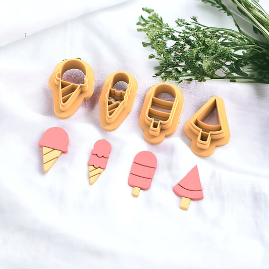 Conjunto cortador de sorvete para fazer brincos de argila polimérica