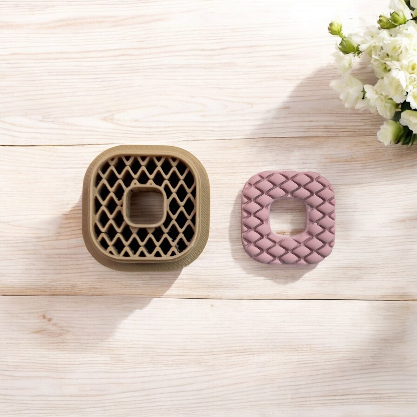 Cuadrado rombos agujero 694-3 cortador para arcilla polimerica