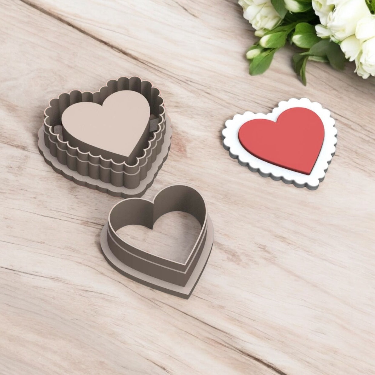 Corazón Navideño - Cortador para hacer pendientes de arcilla polimérica