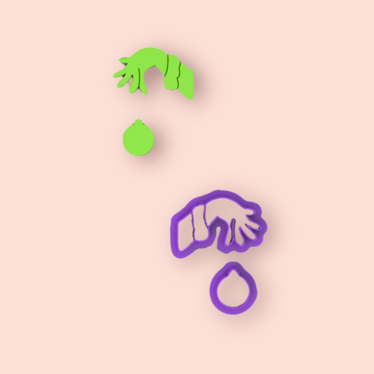 Cortador manual Grinch para fazer brincos de argila polimérica