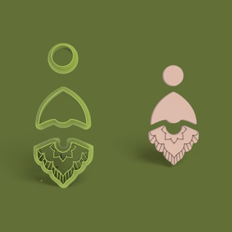 Boho Combo I polymer clay cutter