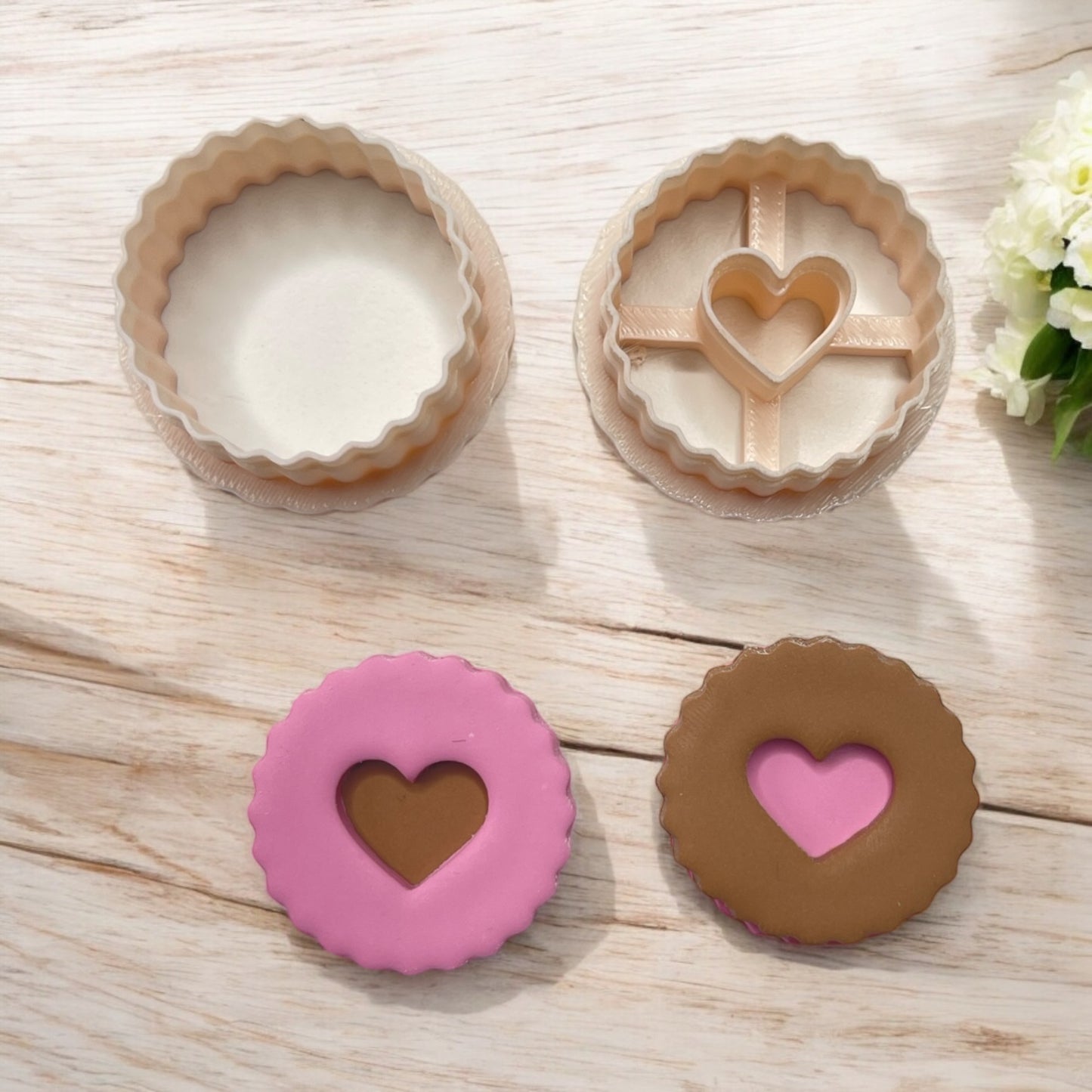 Corazón Galleta 8 - Cortador para hacer pendientes de arcilla polimérica