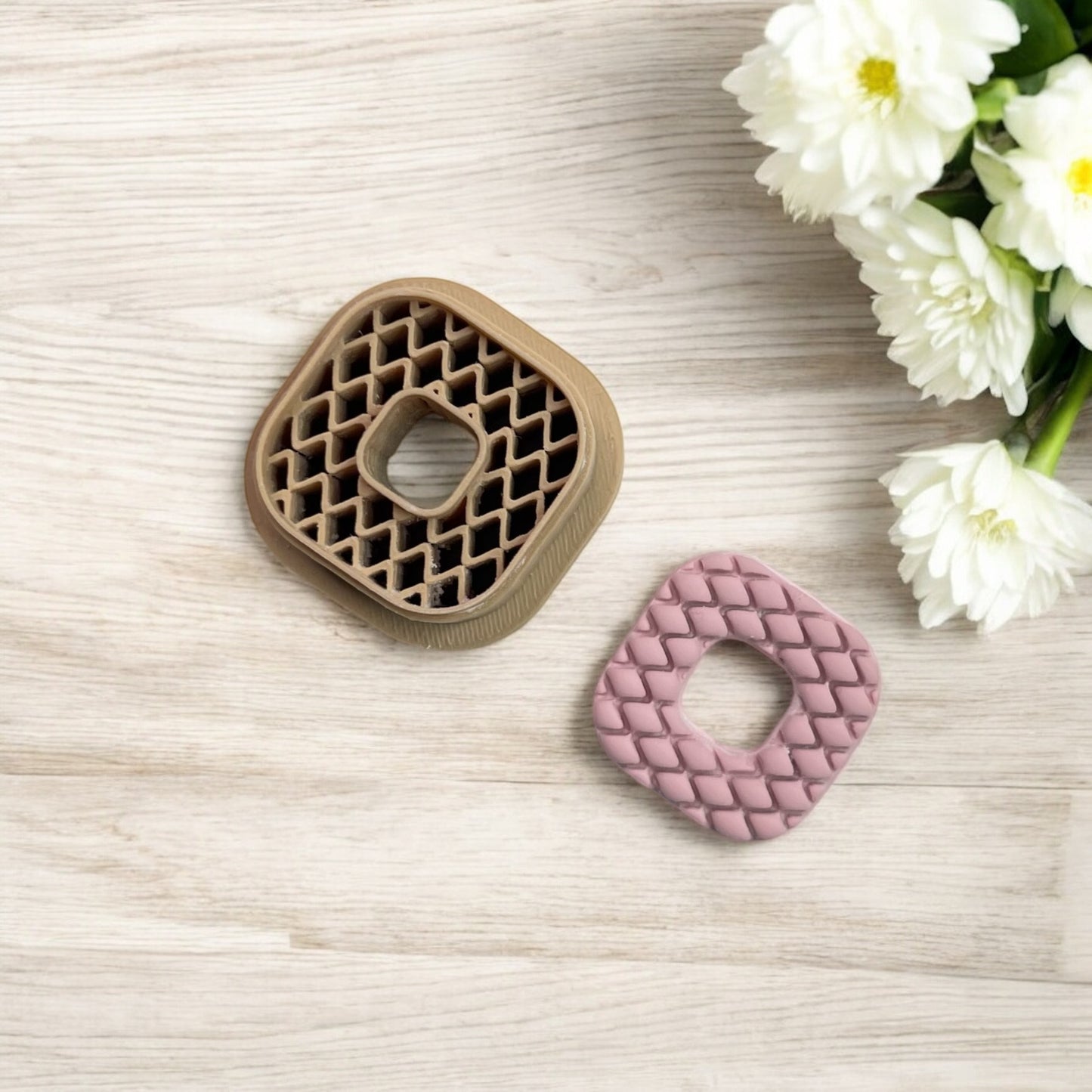 Cuadrado rombos agujero 694-3 cortador para arcilla polimerica