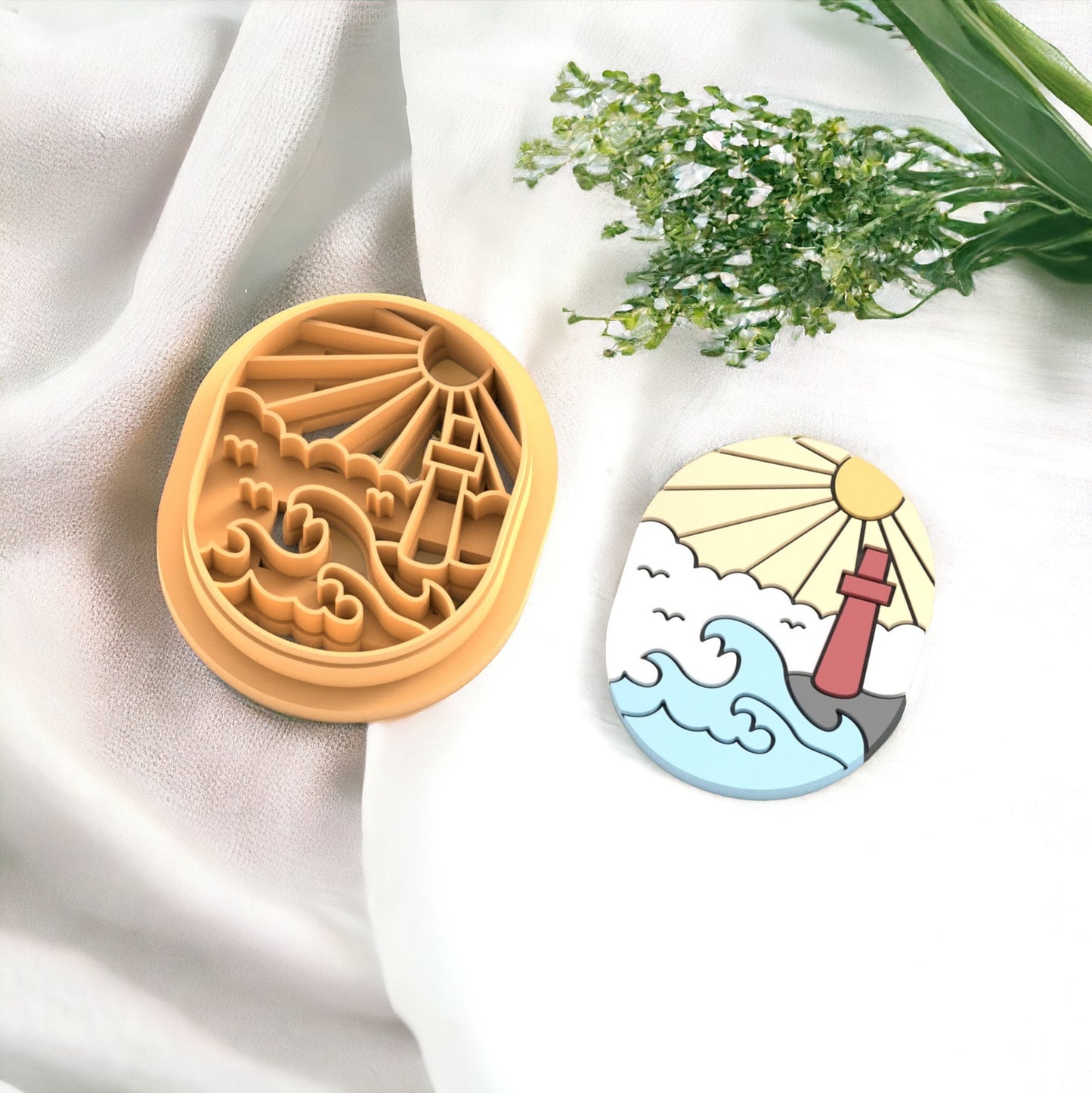 Cortador de paisagem de farol para fazer brincos de argila polimérica