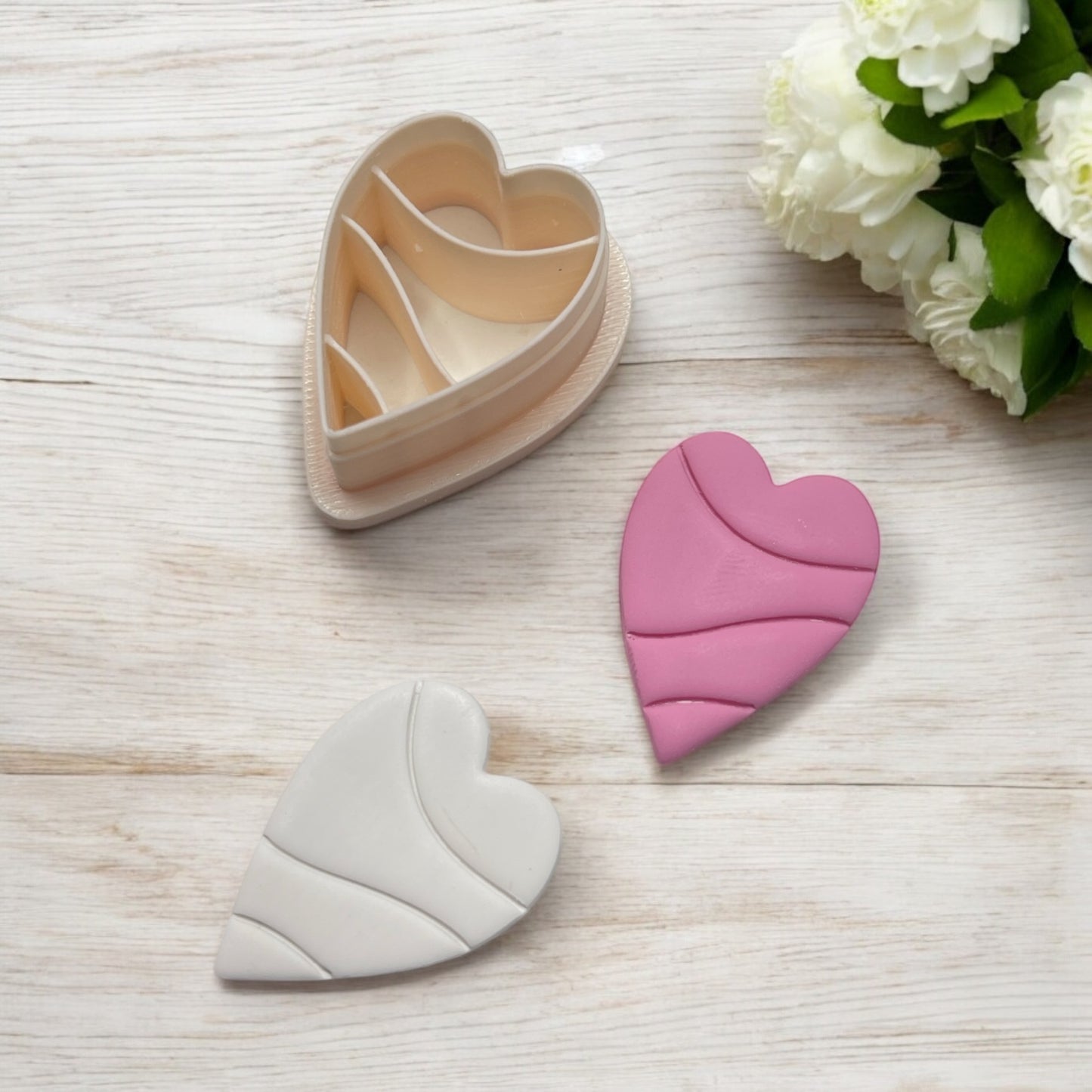 Corazón Boho Líneas 9 - Cortador para hacer pendientes de arcilla polimérica