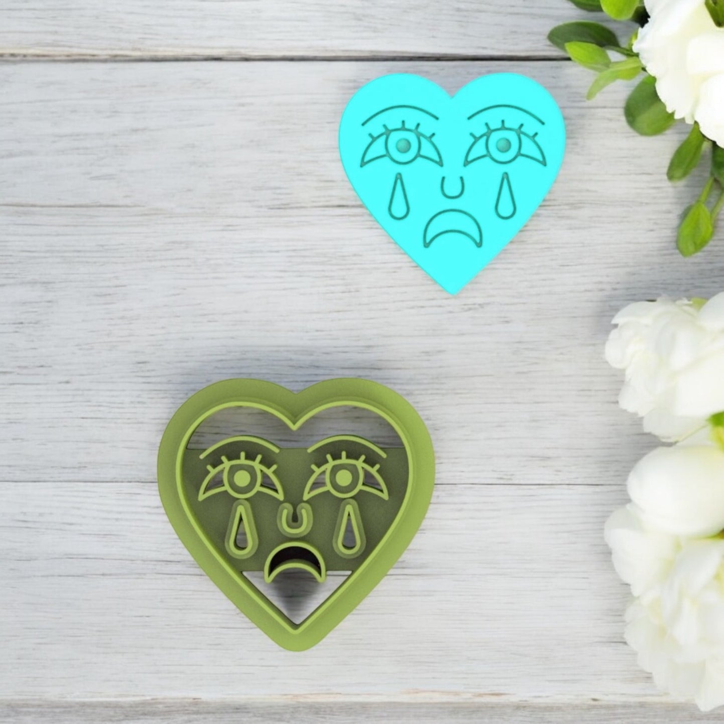 Cortador de argila de polímero de lágrima de coração