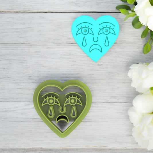 Cortador de argila de polímero de lágrima de coração