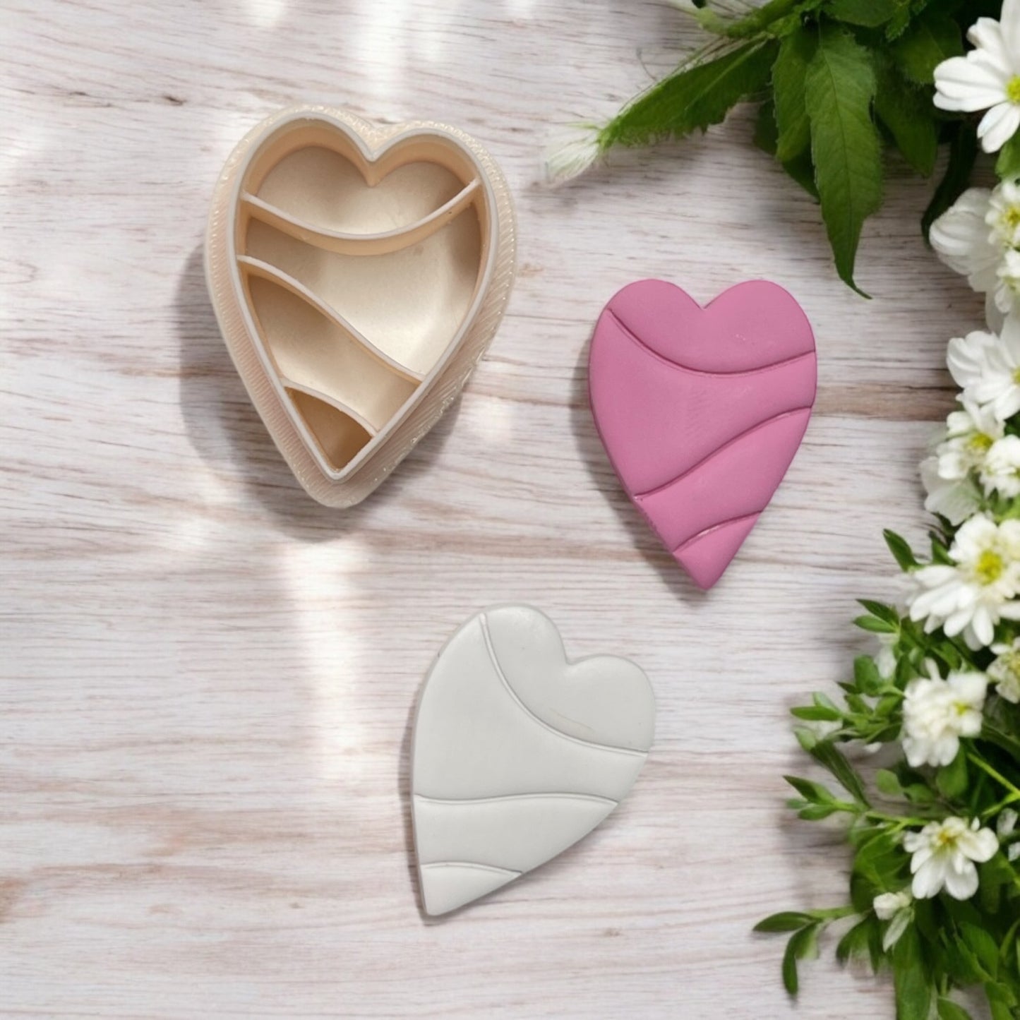 Corazón Boho Líneas 9 - Cortador para hacer pendientes de arcilla polimérica