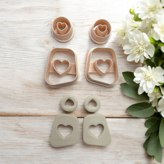 Combo corazón 130 - Cortador para hacer pendientes de arcilla polimérica