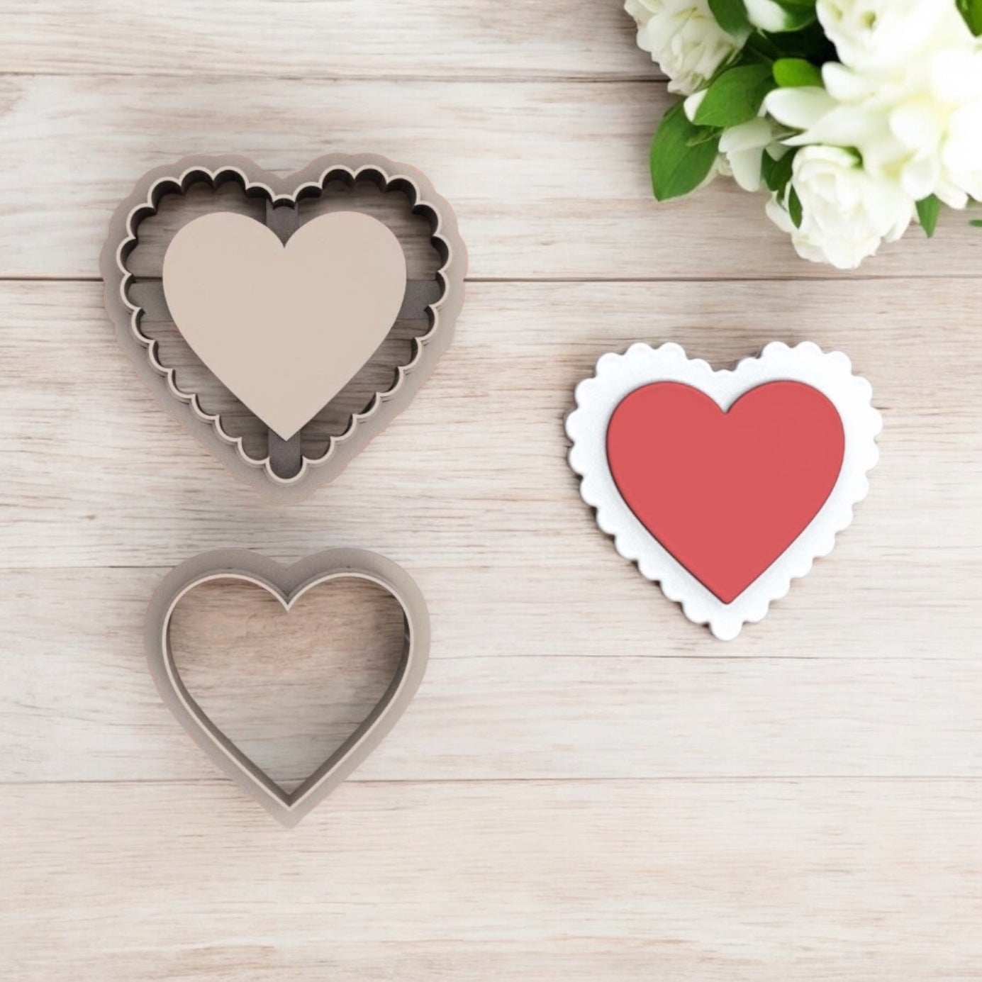 Corazón Navideño - Cortador para hacer pendientes de arcilla polimérica