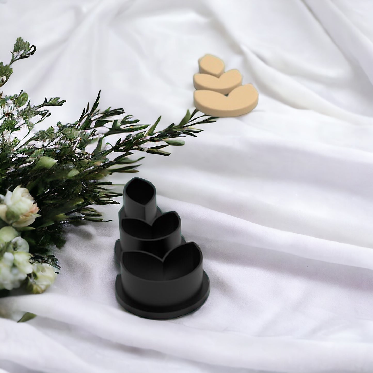 Cortador de 3 camadas de flores de argila de polímero