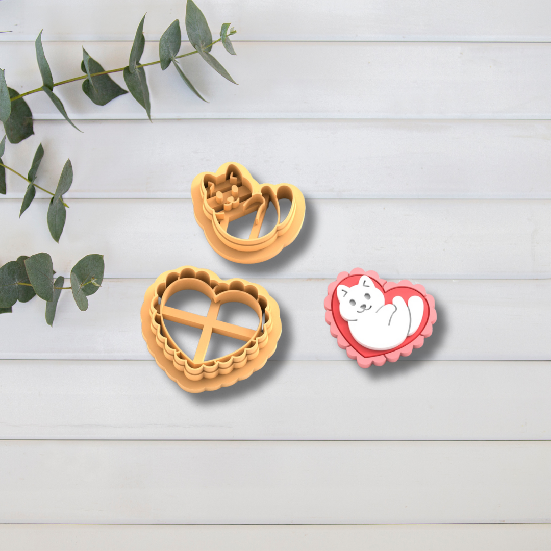 Cortador Arcilla Polimérica| Corazon Gato 2025381 | Minipekas