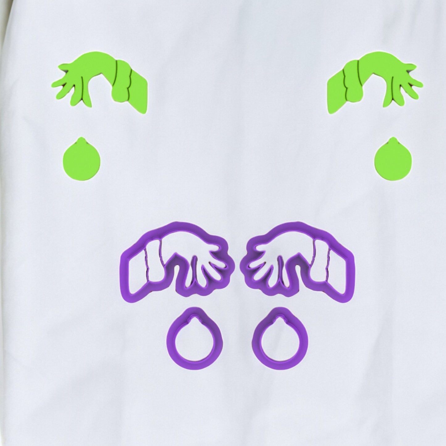 Cortador manual Grinch para fazer brincos de argila polimérica