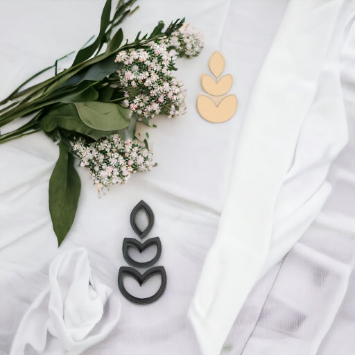 Cortador de 3 camadas de flores de argila de polímero