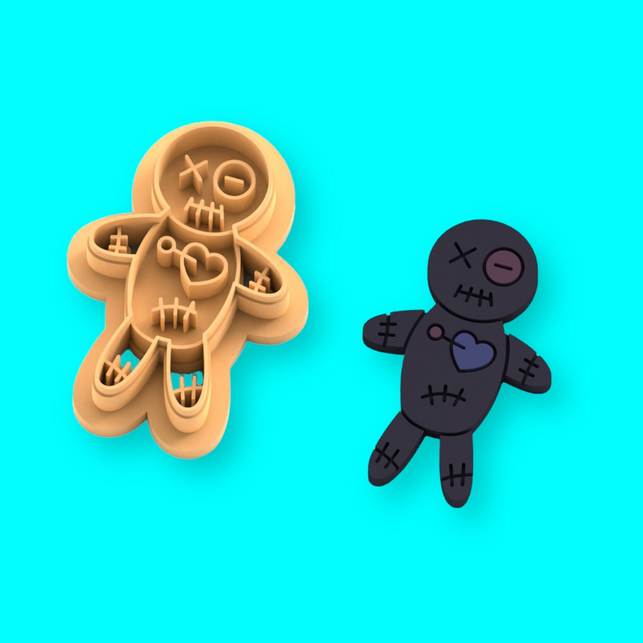 Vudu doll polymer clay cutter