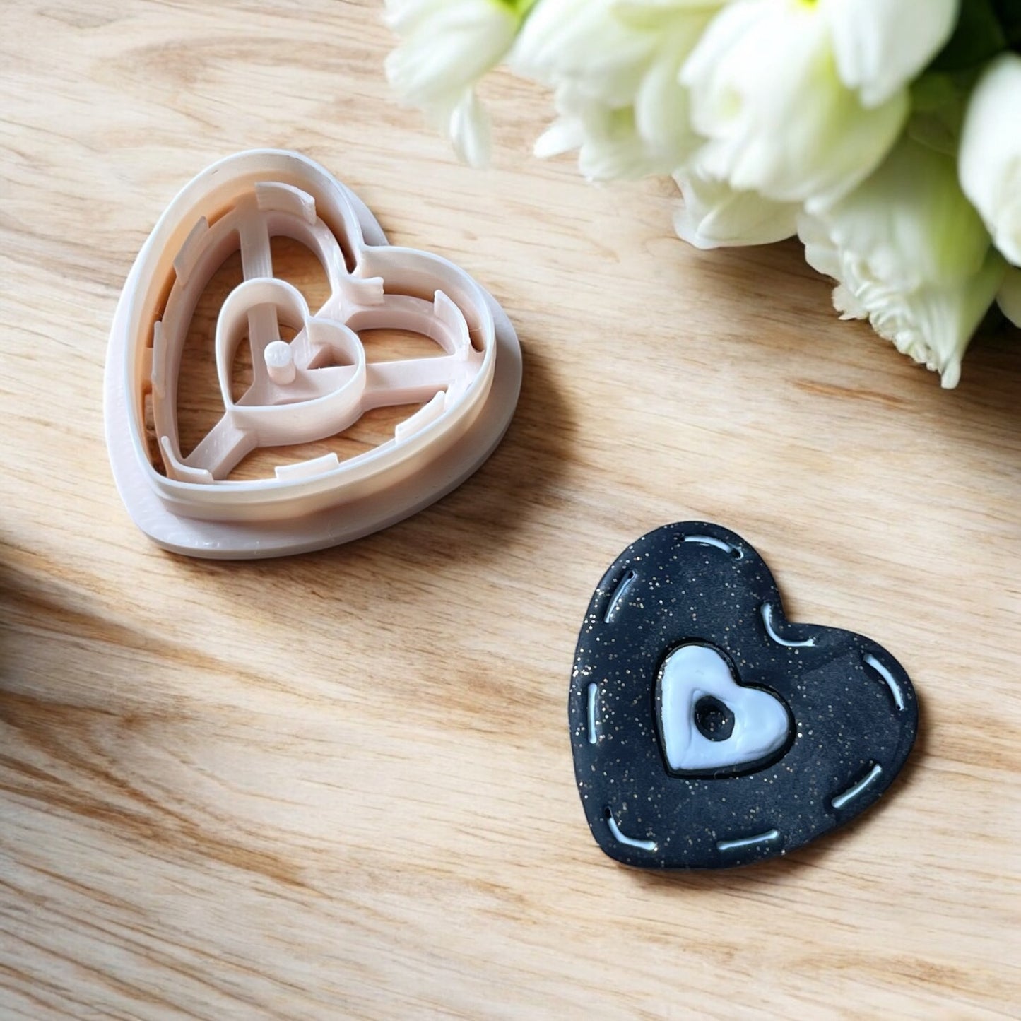 Corazon Vinilo 2 - Cortador para hacer pendientes de arcilla polimérica