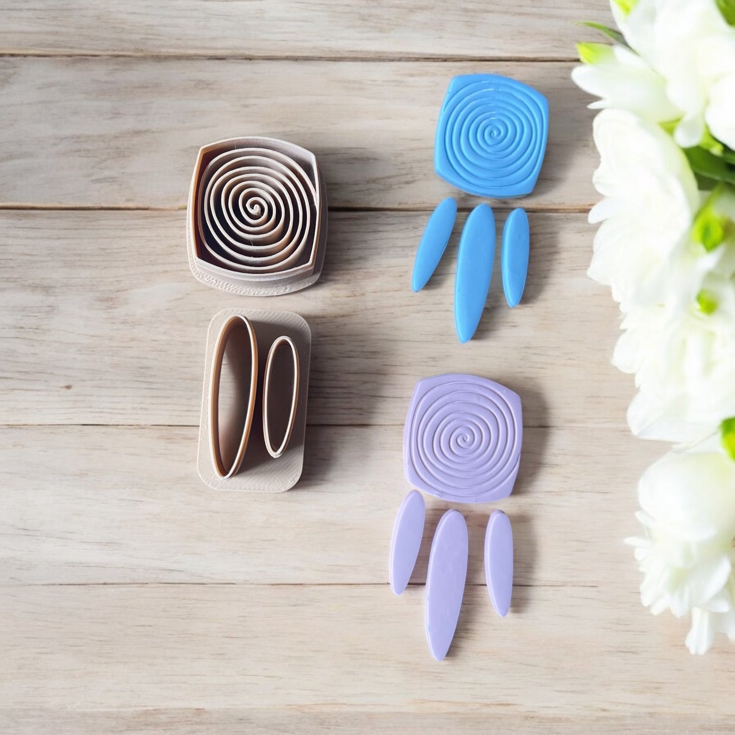 Combo espiral cuadrado cortador para arcilla polimerica