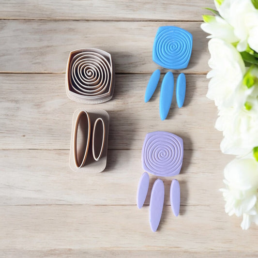 Combo espiral cuadrado cortador para arcilla polimerica