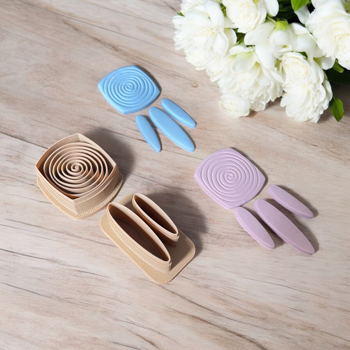 Combo espiral cuadrado cortador para arcilla polimerica