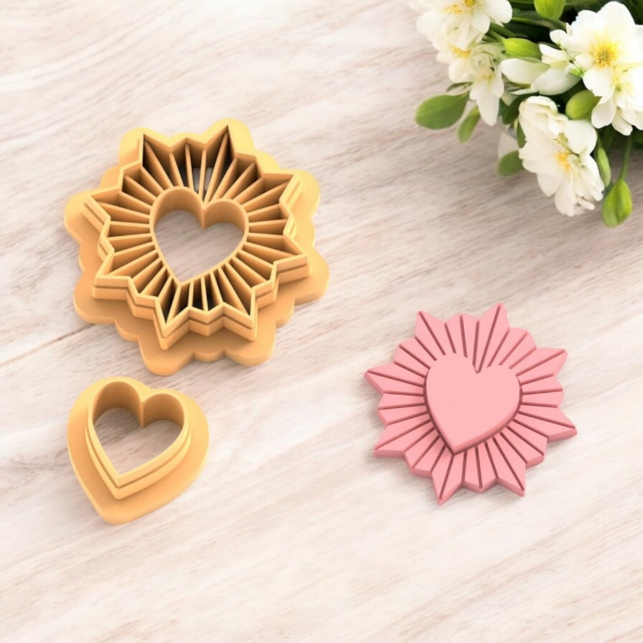 Corazón Radiante - Cortador para hacer pendientes de arcilla polimérica