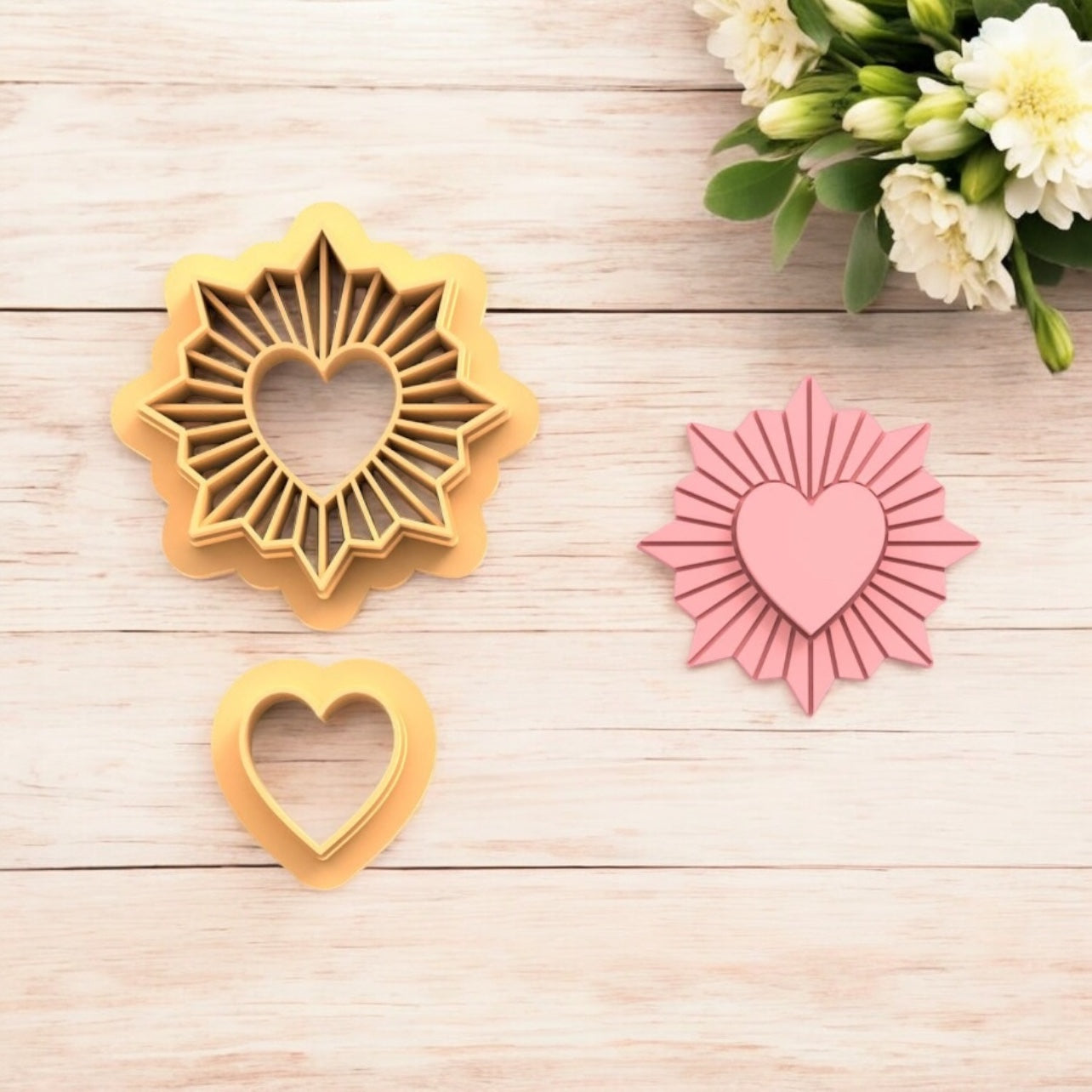 Corazón Radiante - Cortador para hacer pendientes de arcilla polimérica