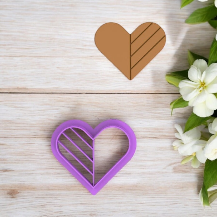 Corazón Geométrico - Cortador para hacer pendientes de arcilla polimérica