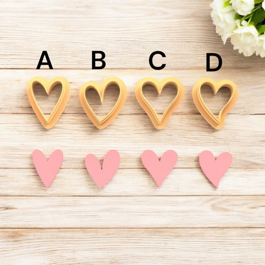 Corazón Pack B - Cortador para hacer pendientes de arcilla polimérica