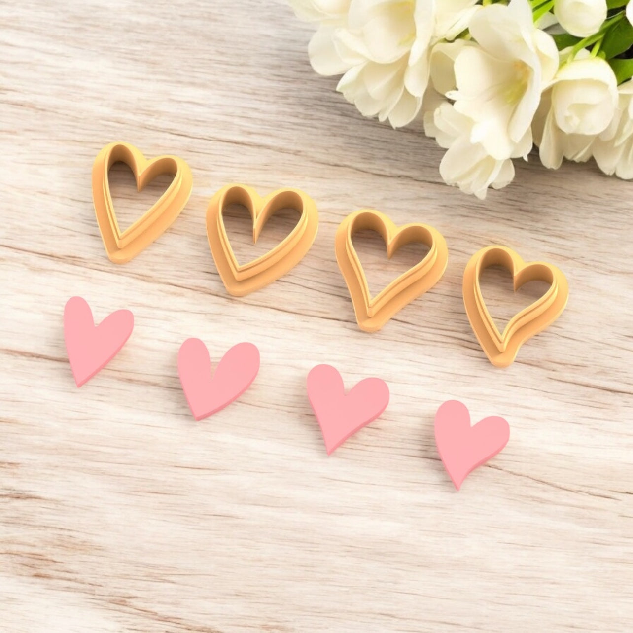 Corazón Pack B - Cortador para hacer pendientes de arcilla polimérica