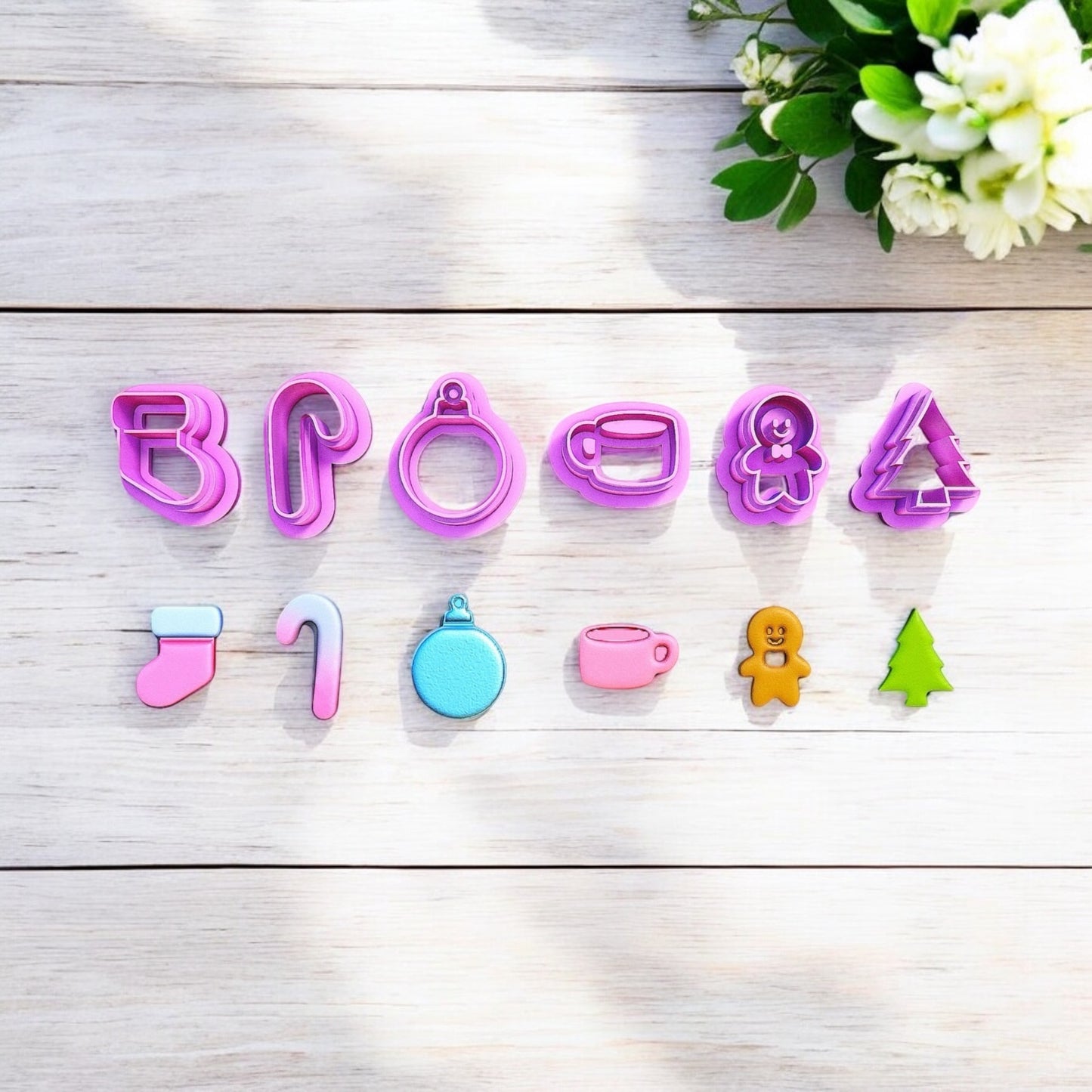 Cortador Set christmas stud para hacer pendientes de arcilla polimérica