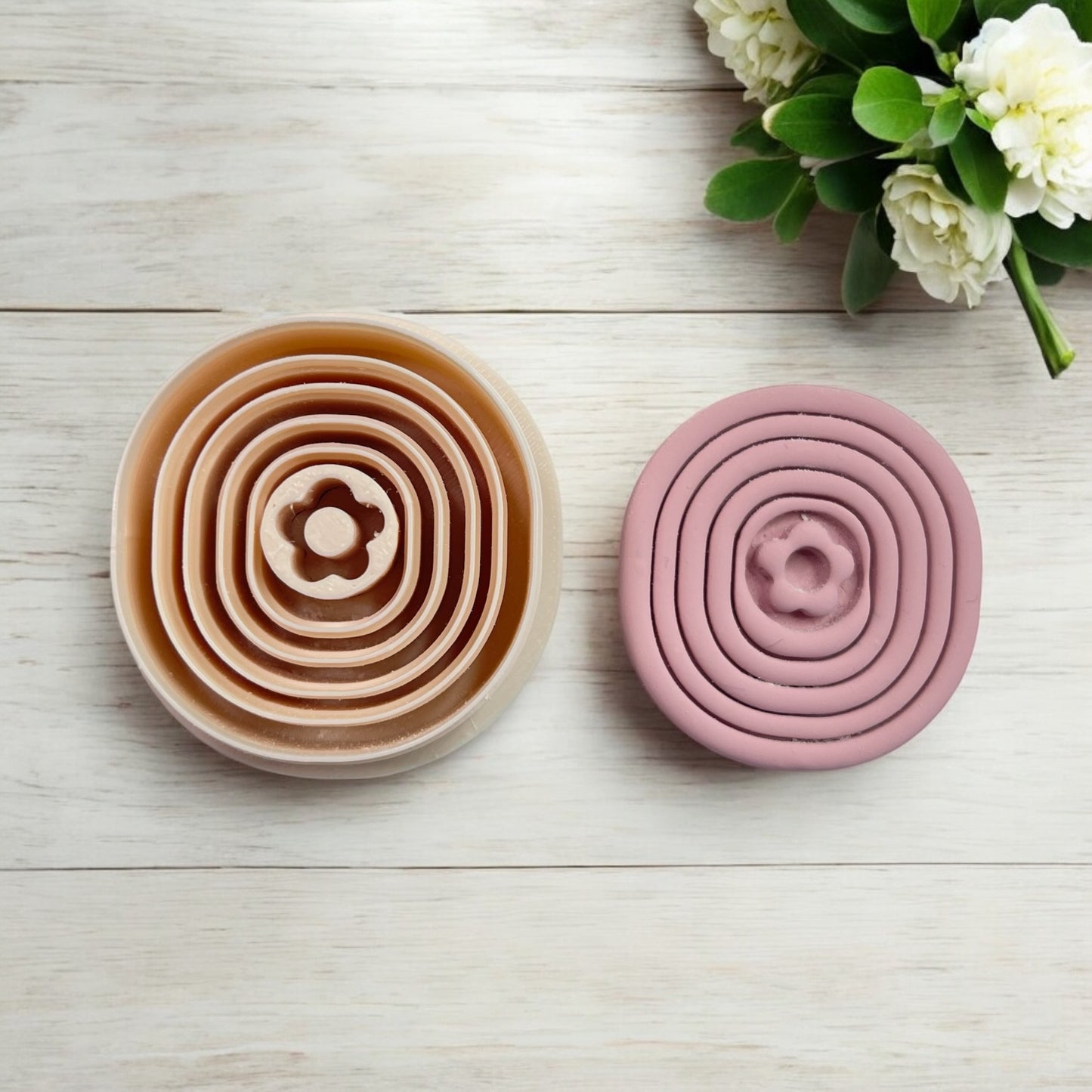 Flor lineas cortador para hacer pendientes de arcilla polimerica