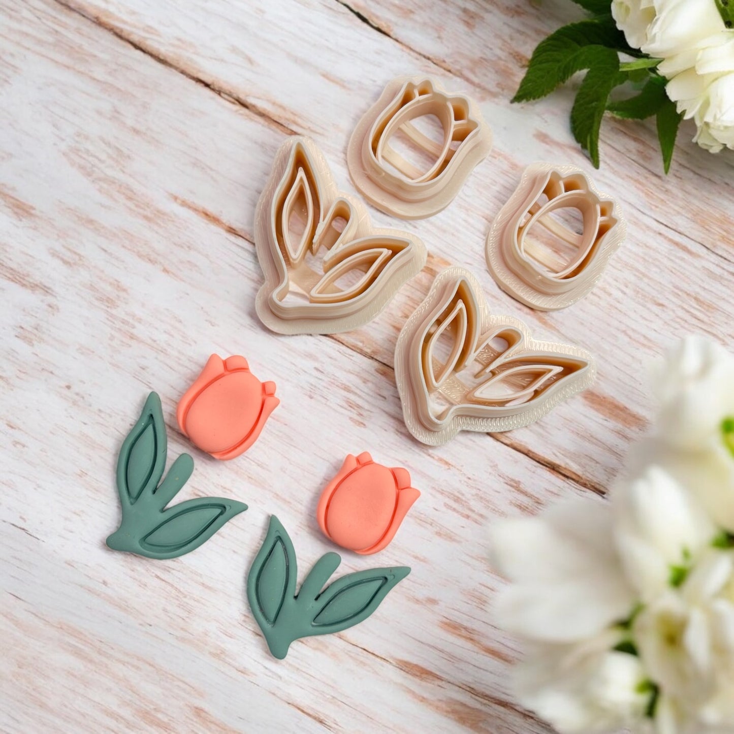 Tulipán tallo cortador para hacer pendientes de arcilla polimerica