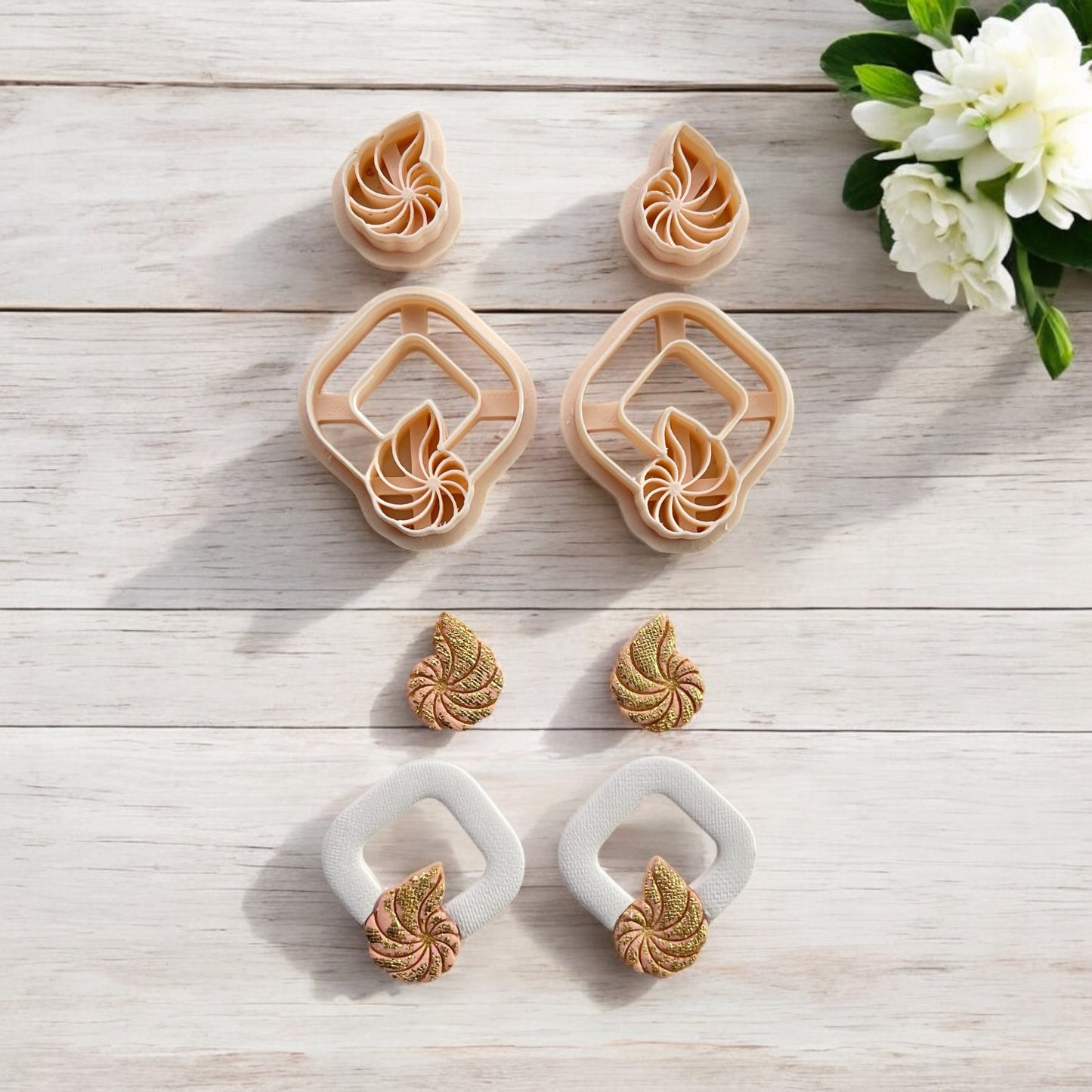 Combo Coral B– Cortador para hacer pendientes de arcilla polimérica.