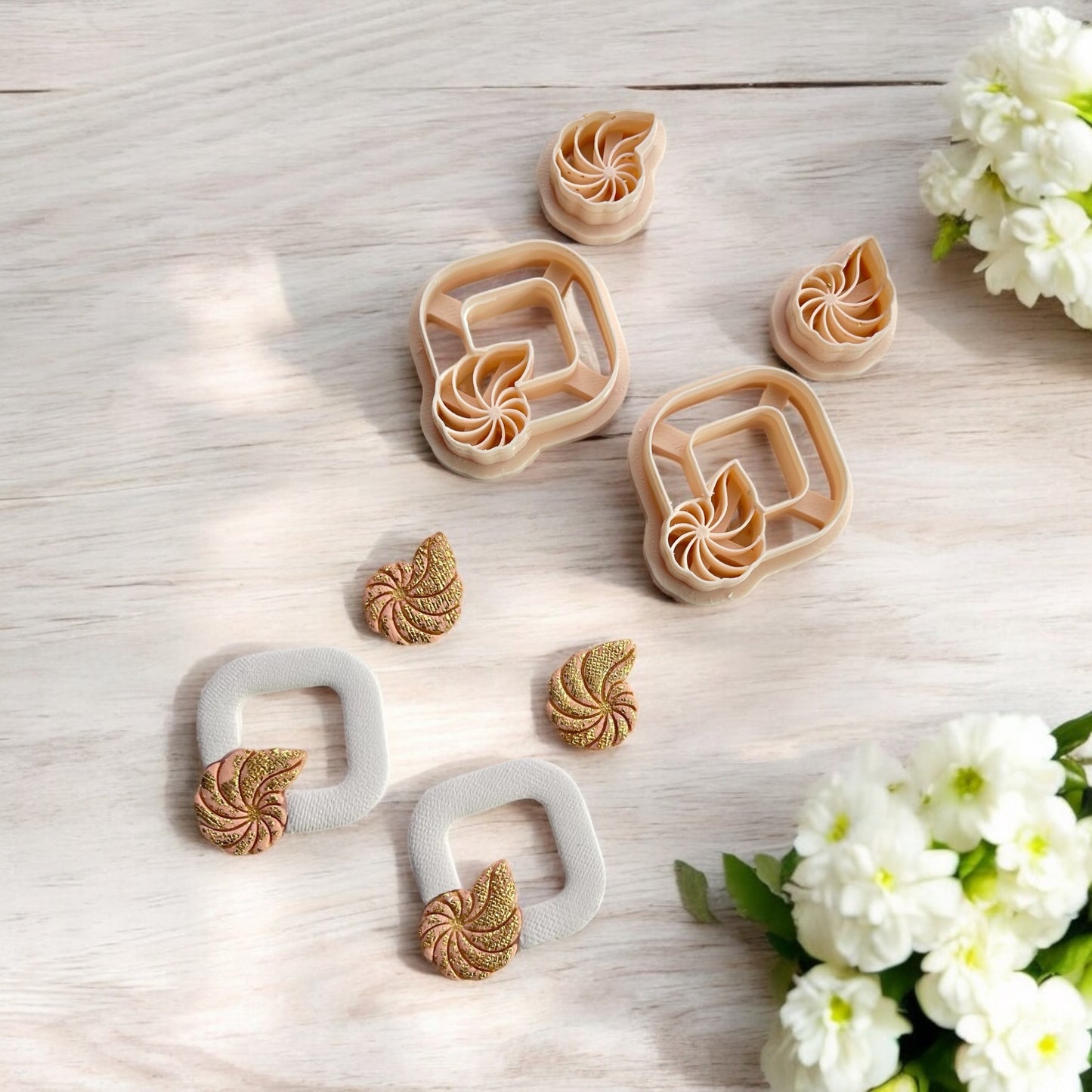 Combo Coral B– Cortador para hacer pendientes de arcilla polimérica.