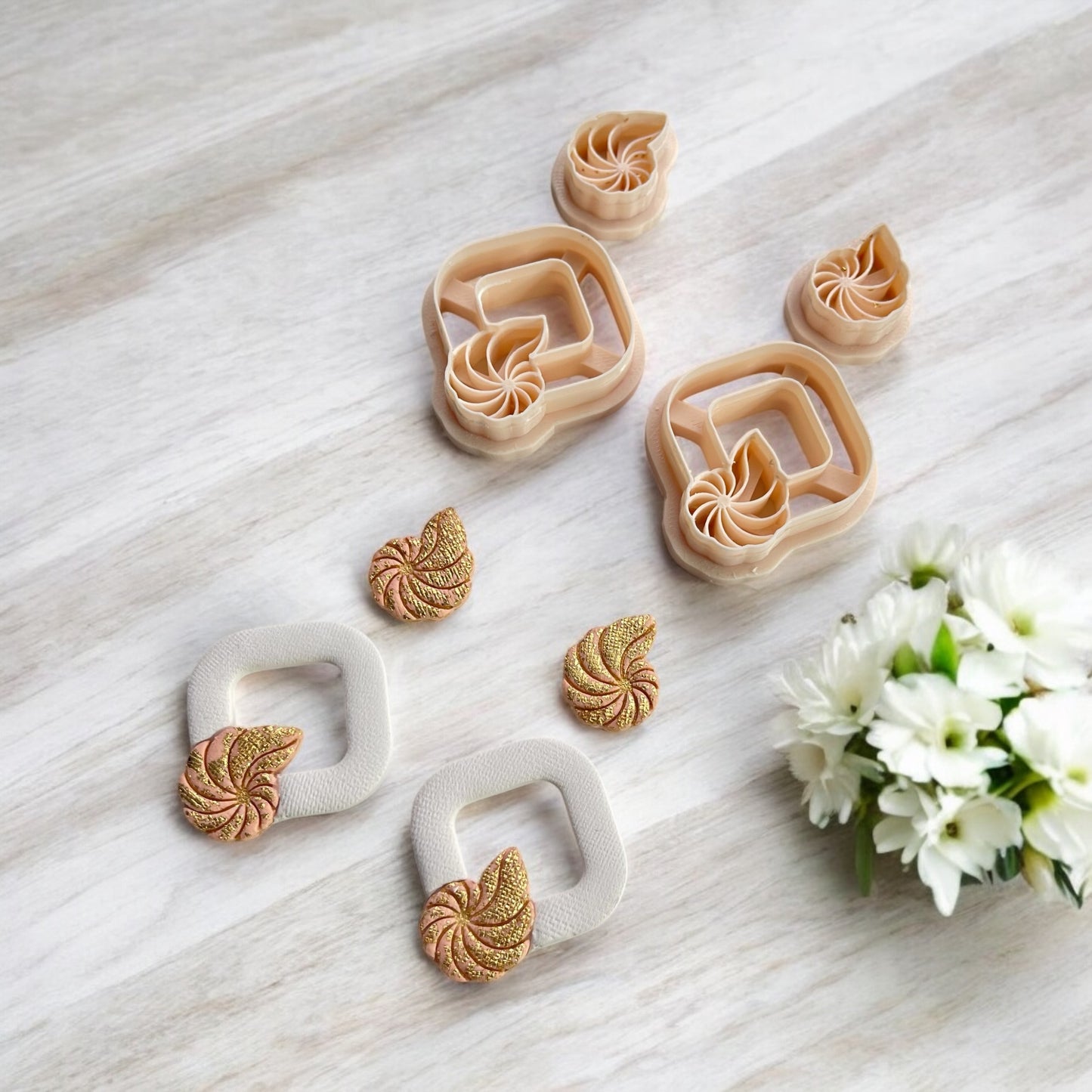 Combo Coral B– Cortador para hacer pendientes de arcilla polimérica.