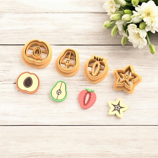 Cortadores Arcilla Polimérica Frutas | Fresa Papaya Pera Mango | MiniPekas