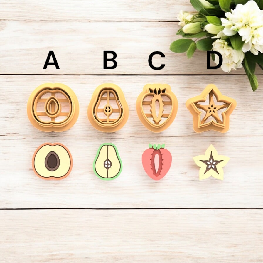 Cortadores Arcilla Polimérica Frutas | Fresa Papaya Pera Mango | MiniPekas