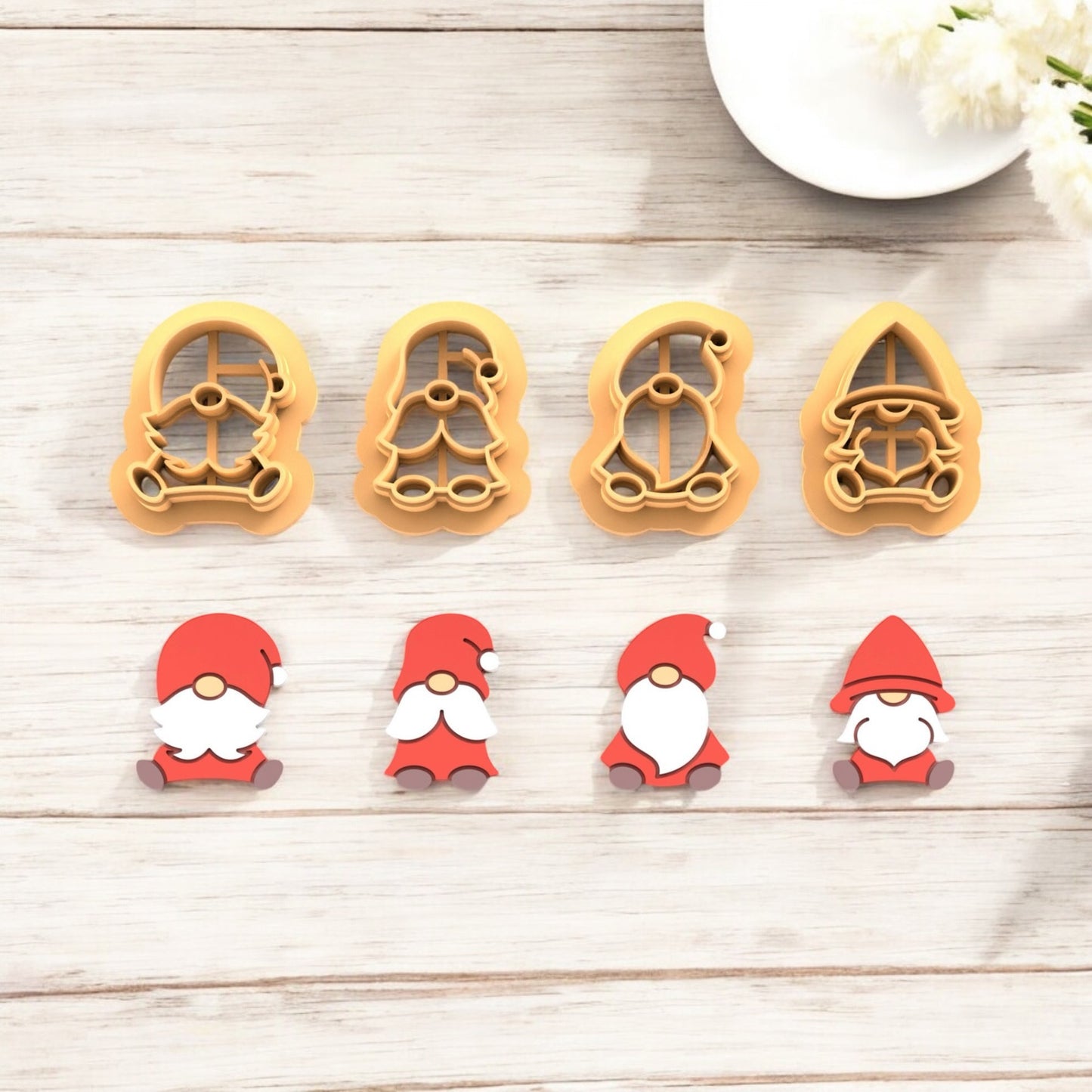 Cortador gnomos de navidad para hacer pendientes de arcilla polimerica