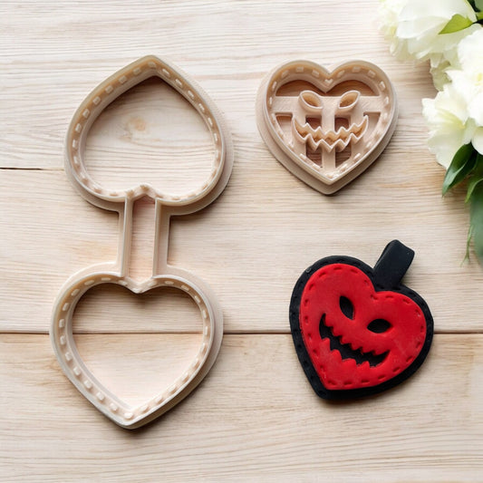 Cortador Arcilla Polimerica | Llavero Corazón Halloween | Minipekas