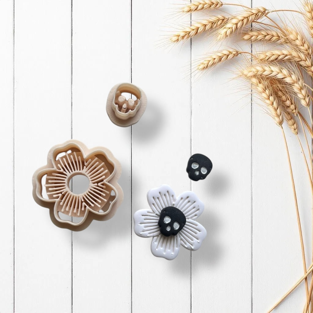 Cortador Arcilla Polimérica | Flor Combo Skull | Minipekas